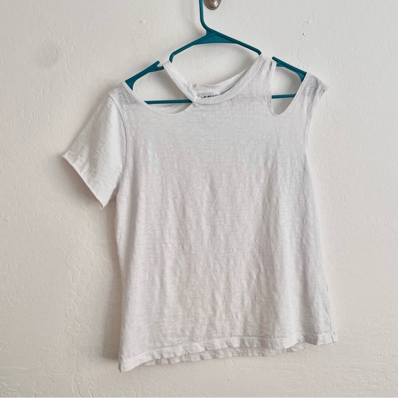 LNA- white cold shoulder white tee- small - Picture 11 of 12